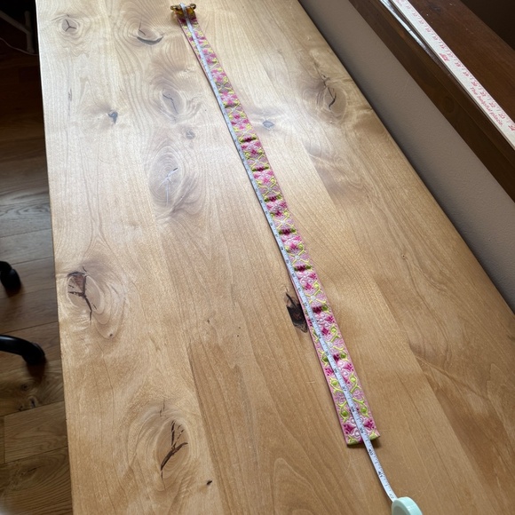 HADLEY POLLET BELT FABRIC EMBROIDERED TORTOISESHELL BUCKLE ARTISAN BOHO FESTIVAL - Picture 8 of 8